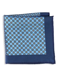 Geometric Patterned Silk Pocket Square