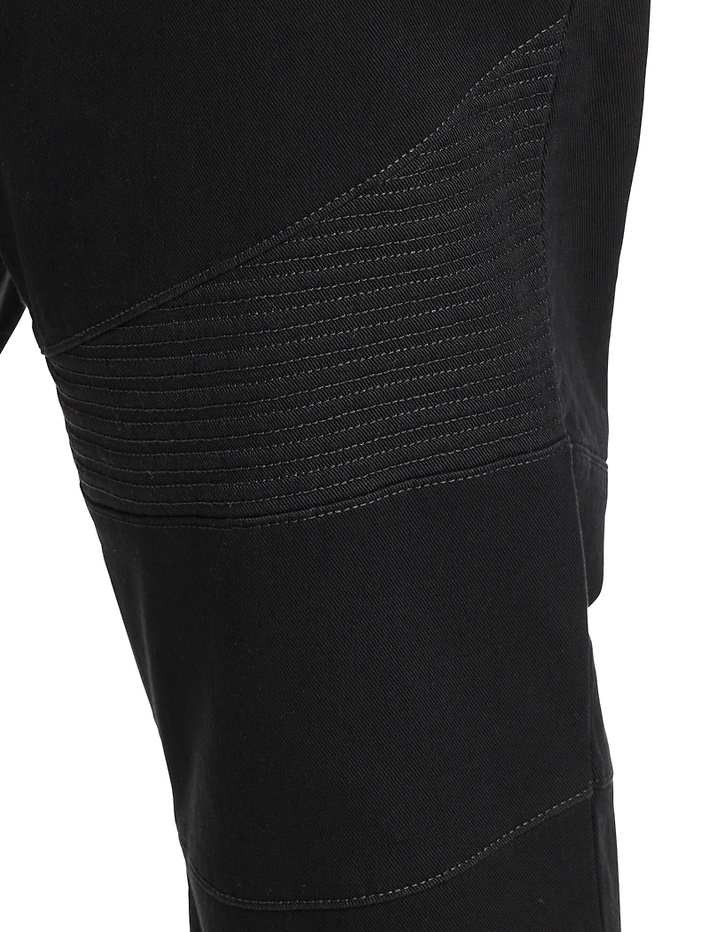 Black Moto Tapered-Fit Jeans