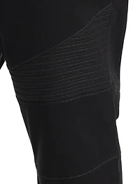 Black Moto Tapered-Fit Jeans