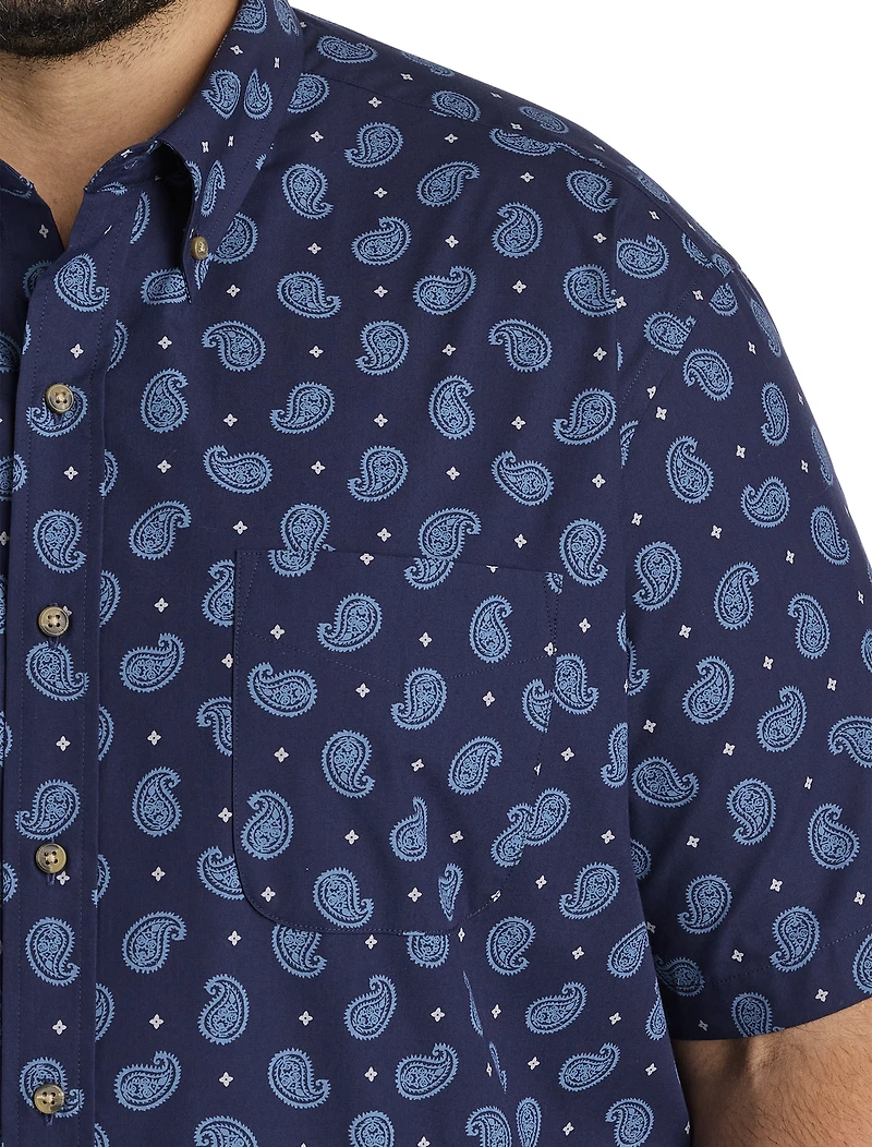 Easy-Care Paisley Print Sport Shirt 