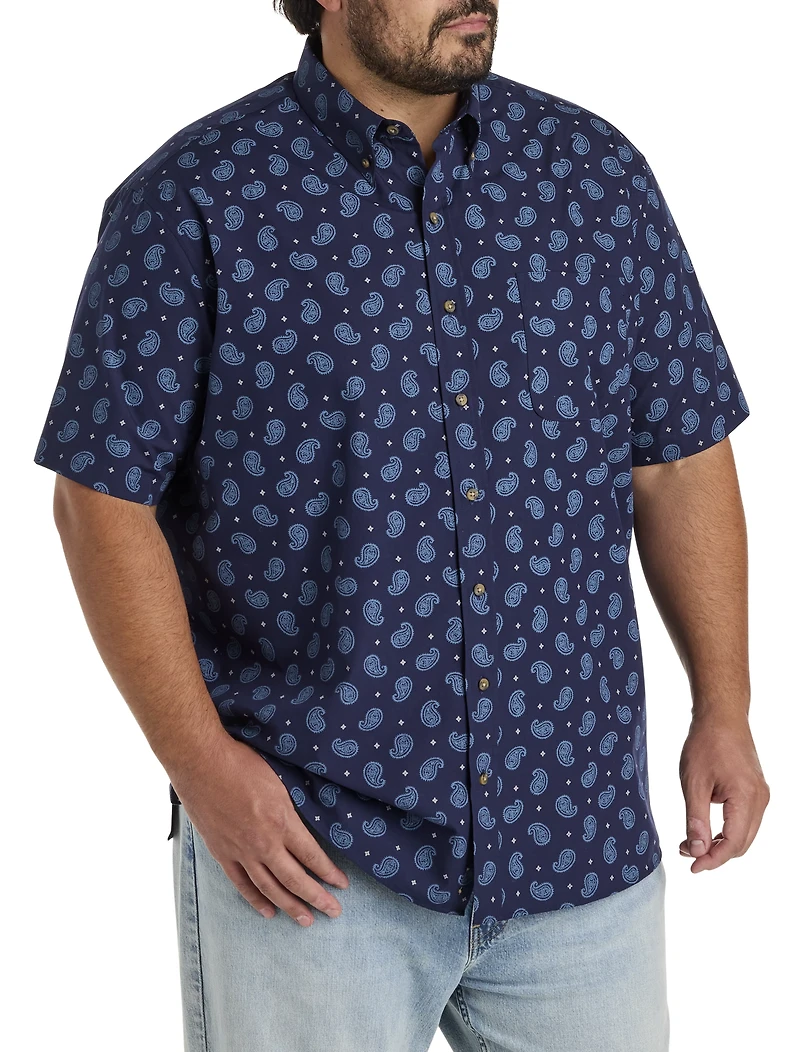Easy-Care Paisley Print Sport Shirt 