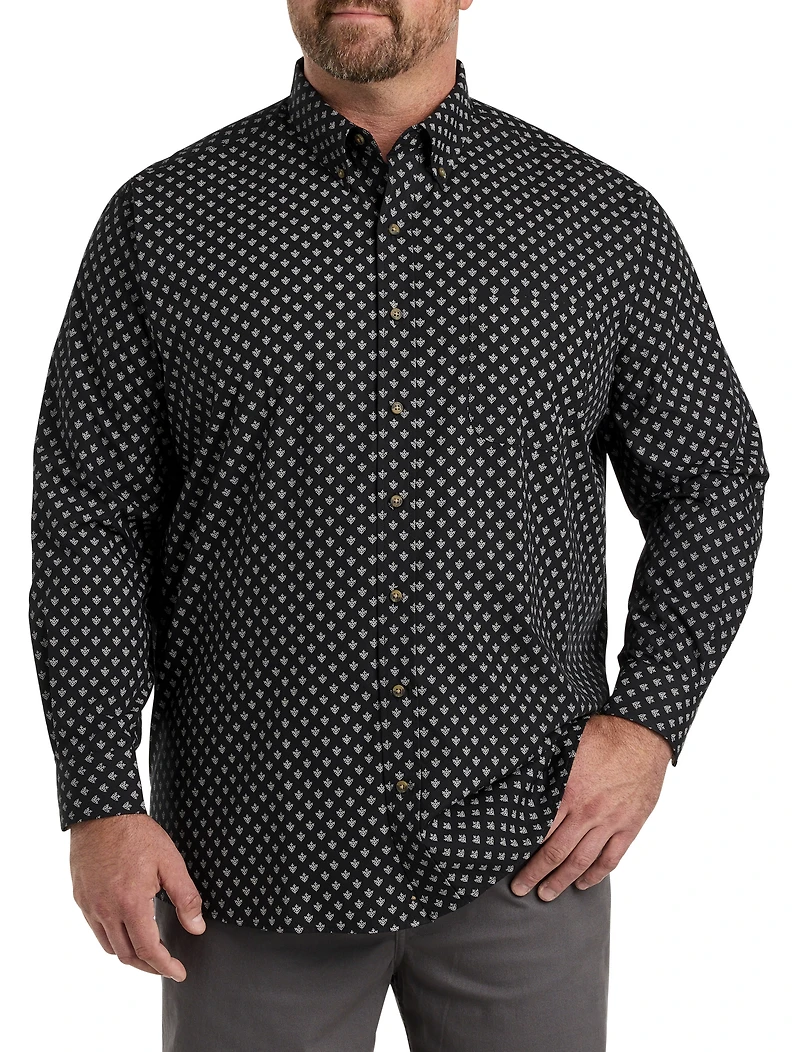 Easy-Care Medallion Print Sport Shirt