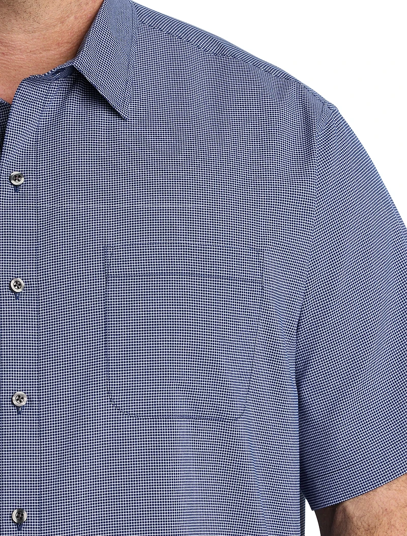 Microfiber Small Plaid Sport Shirt