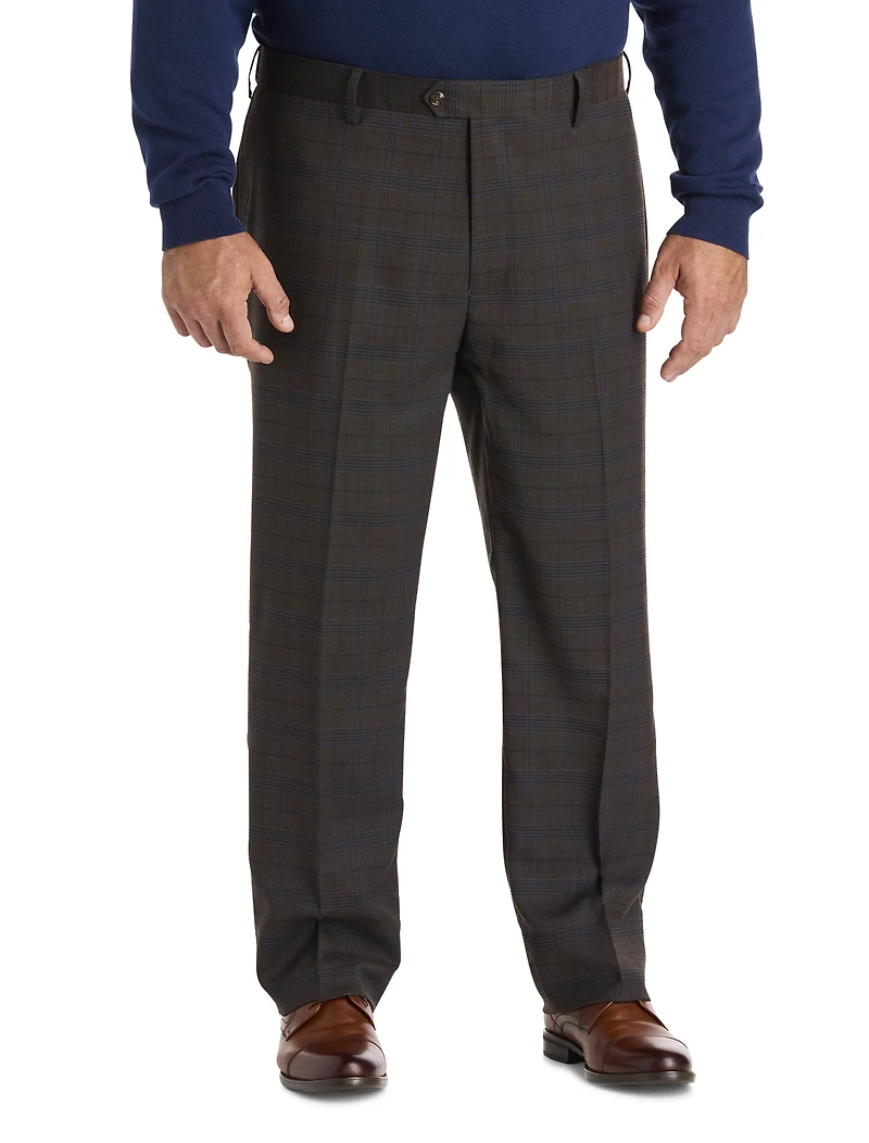 Waist-Relaxer Plaid Dress Pants