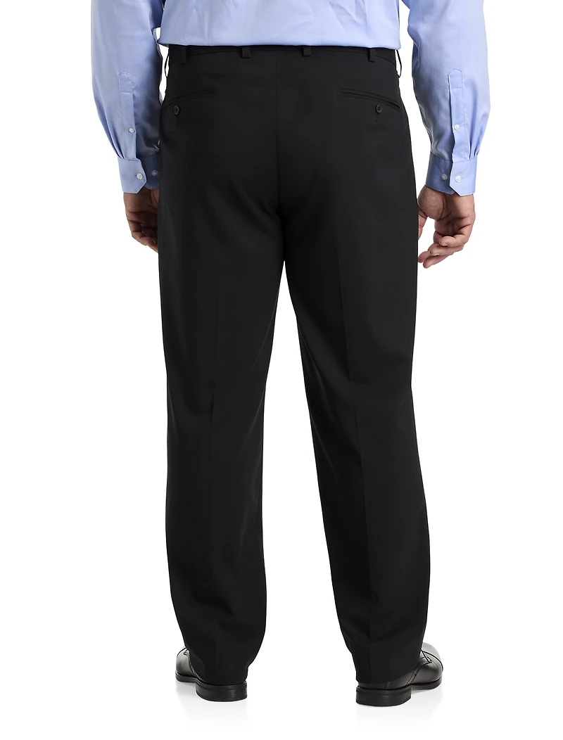 Perfect Fit Waist-Relaxer Flat-Front Suit Pants