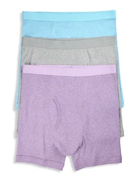 3-pk Heathered 4 Inch Boxer Briefs