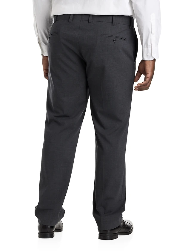Perfect Fit Waist-Relaxer Flat-Front Suit Pants
