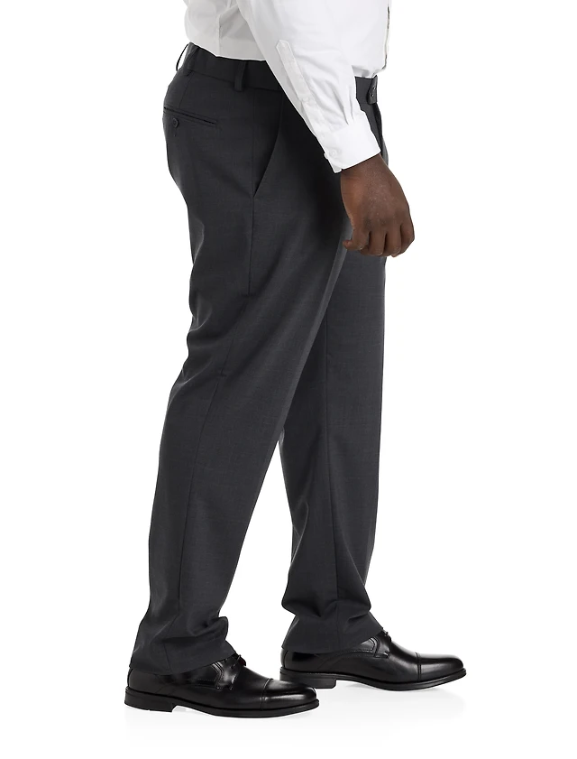 Perfect Fit Waist-Relaxer Flat-Front Suit Pants