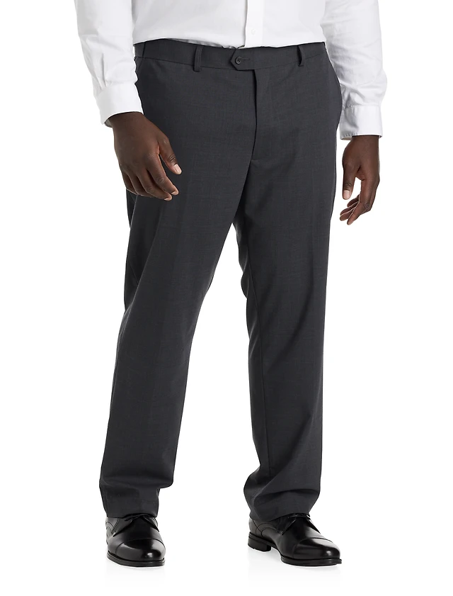 Perfect Fit Waist-Relaxer Flat-Front Suit Pants