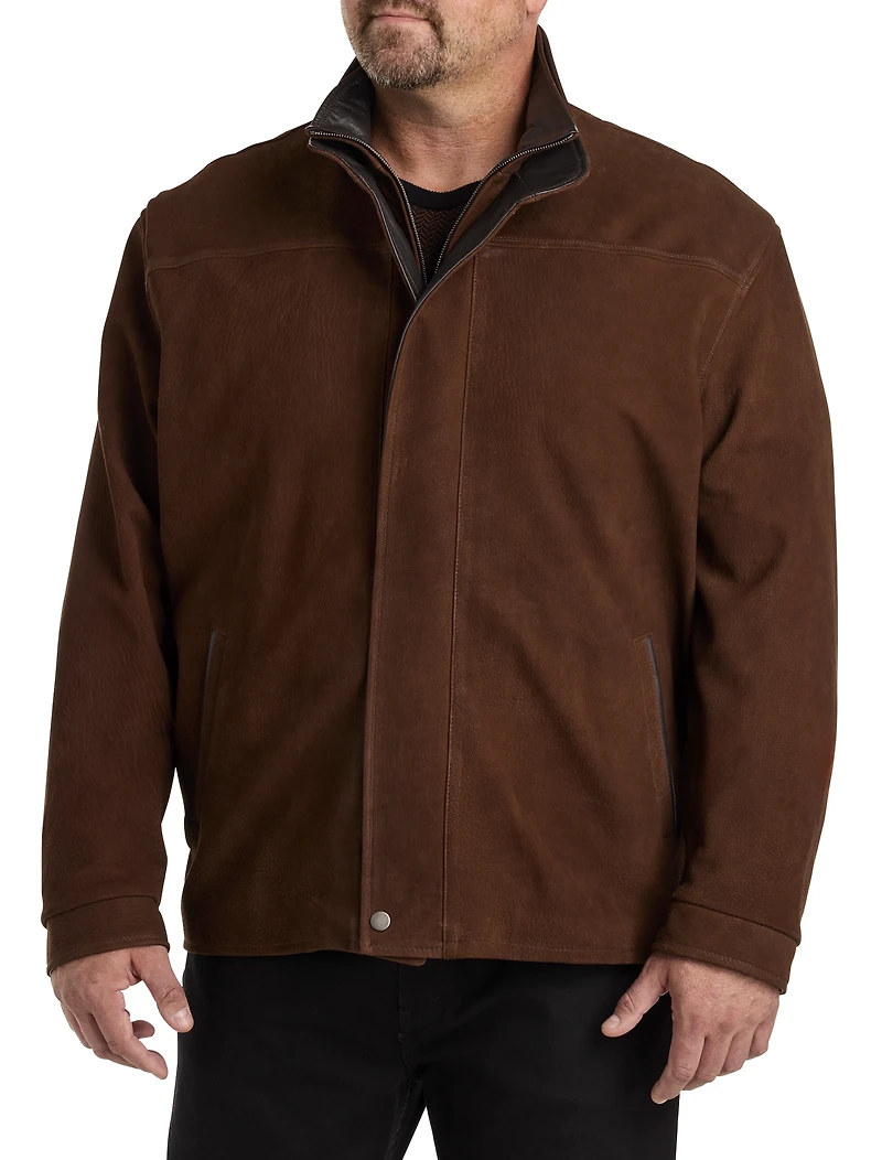 Double-Collar Butterskin Leather Jacket