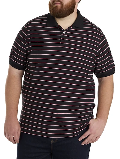 Tri-Color Striped Polo Shirt