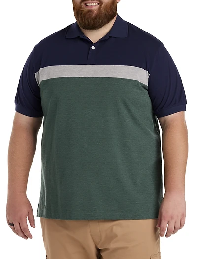 Colorblock Chest-Striped Polo Shirt