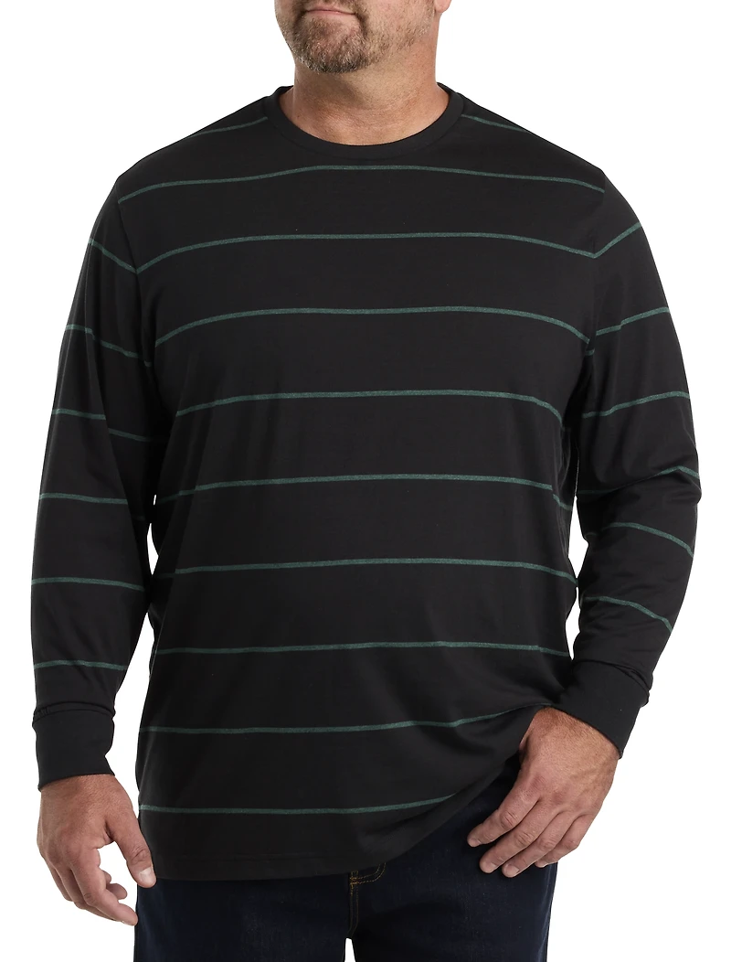 Moisture-Wicking Long-Sleeve Striped T-Shirt