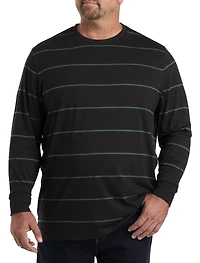 Moisture-Wicking Long-Sleeve Striped T-Shirt