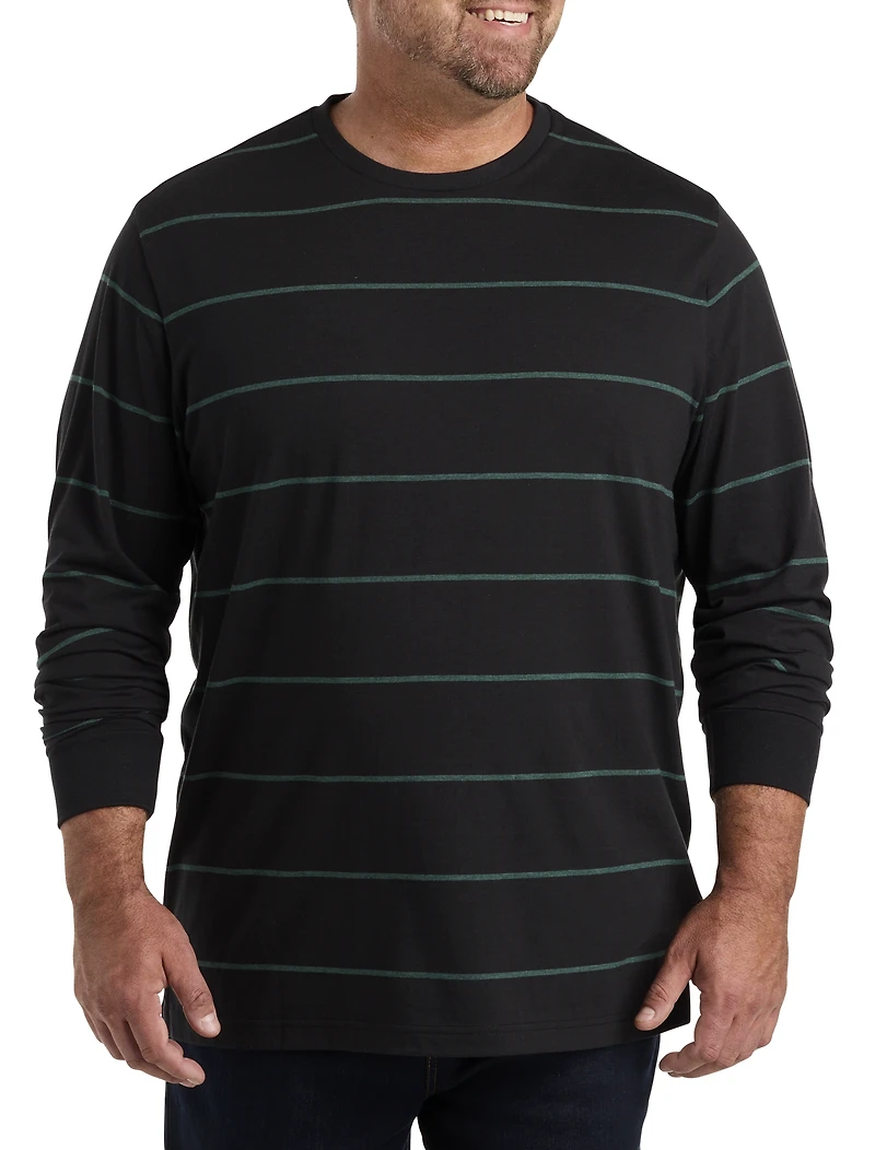Moisture-Wicking Long-Sleeve Striped T-Shirt