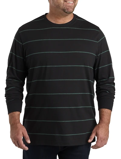 Moisture-Wicking Long-Sleeve Striped T-Shirt