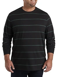 Moisture-Wicking Long-Sleeve Striped T-Shirt
