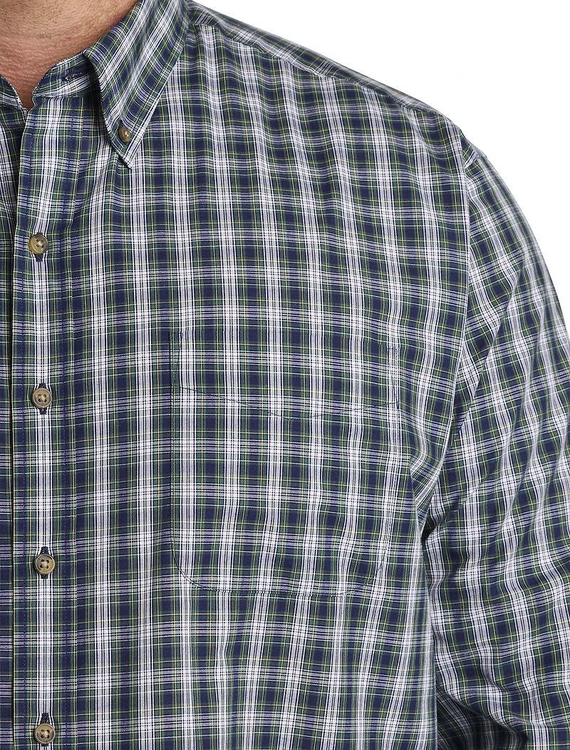 Easy-Care Small Plaid Sport Shirt