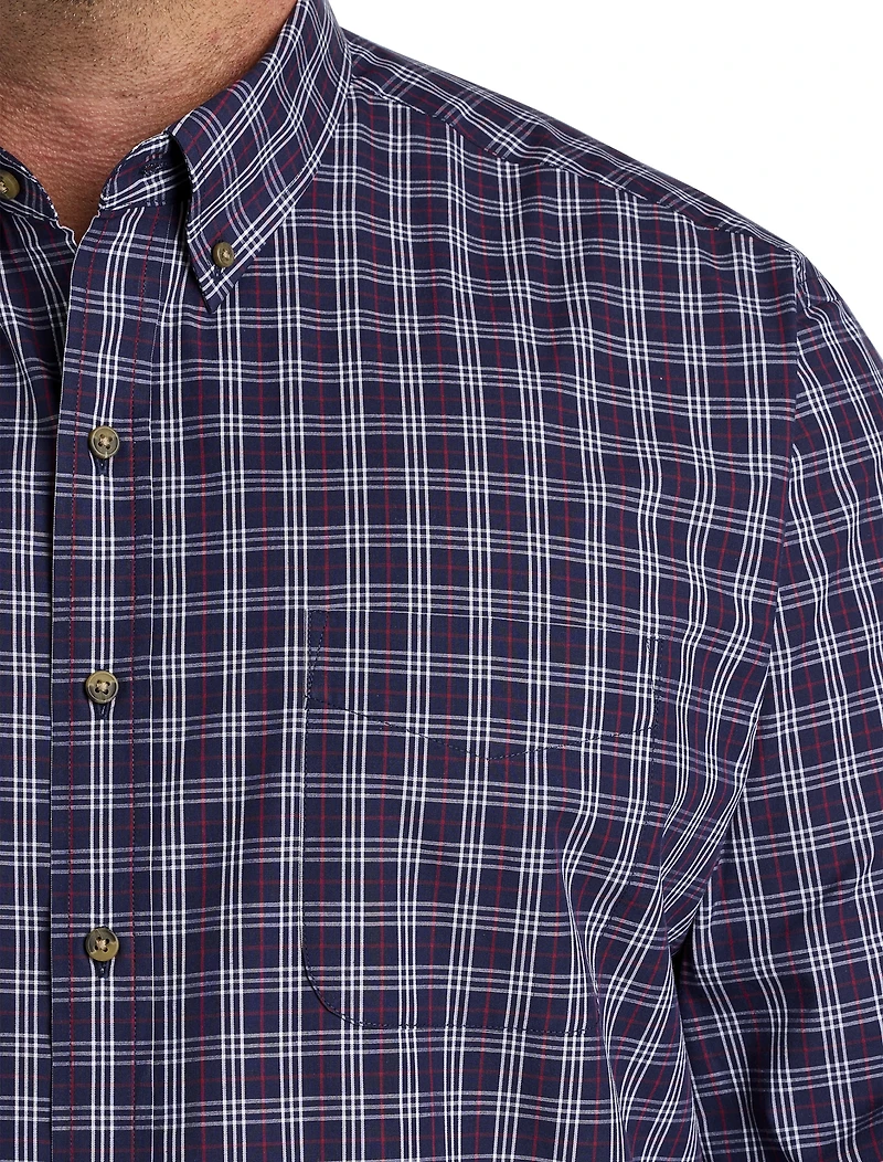 Easy-Care Small Plaid Sport Shirt