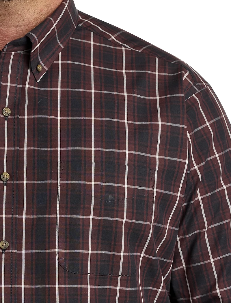 Easy-Care Large Plaid Sport Shirt
