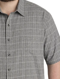 Large Plaid Microfiber Sport Shirt