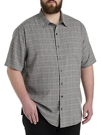 Large Plaid Microfiber Sport Shirt