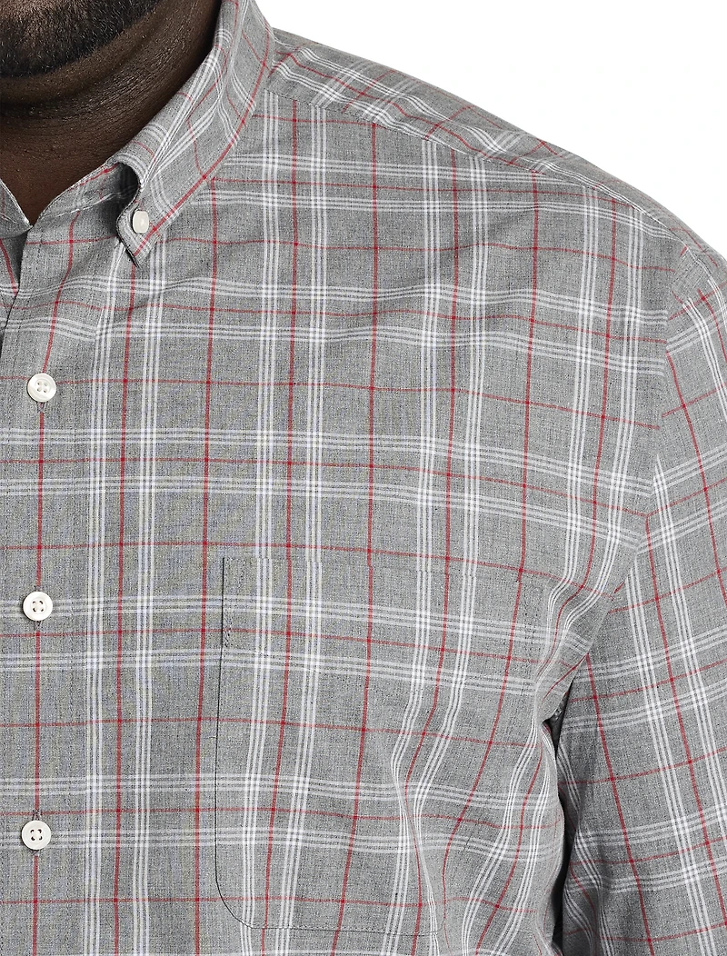 Heathered Large Plaid Sport Shirt