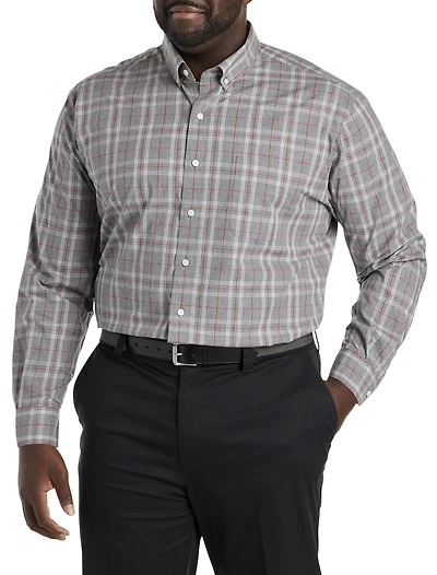 Heathered Large Plaid Sport Shirt