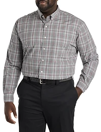Heathered Large Plaid Sport Shirt
