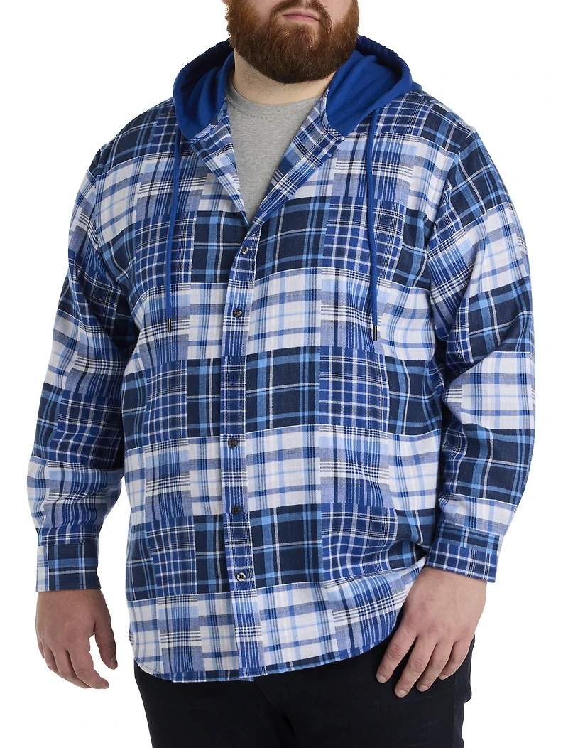 Plaid Hooded Flannel Sport Shirt