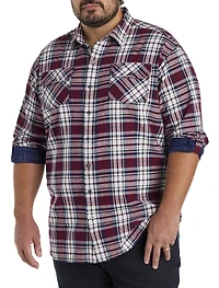 Plaid Rolled-Sleeve Sport Shirt