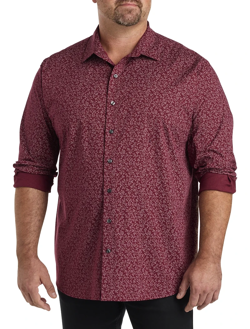 Leaf Print Sport Shirt