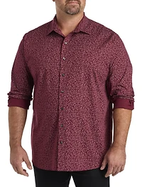 Leaf Print Sport Shirt