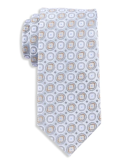 Medallion Patterned Silk Tie