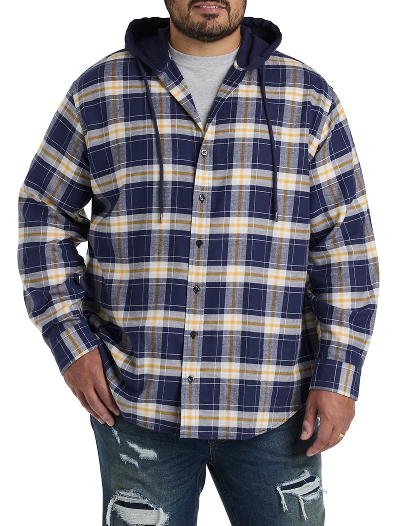 Hooded Flannel Shirt Jacket