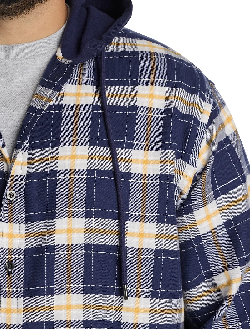 Hooded Flannel Shirt Jacket