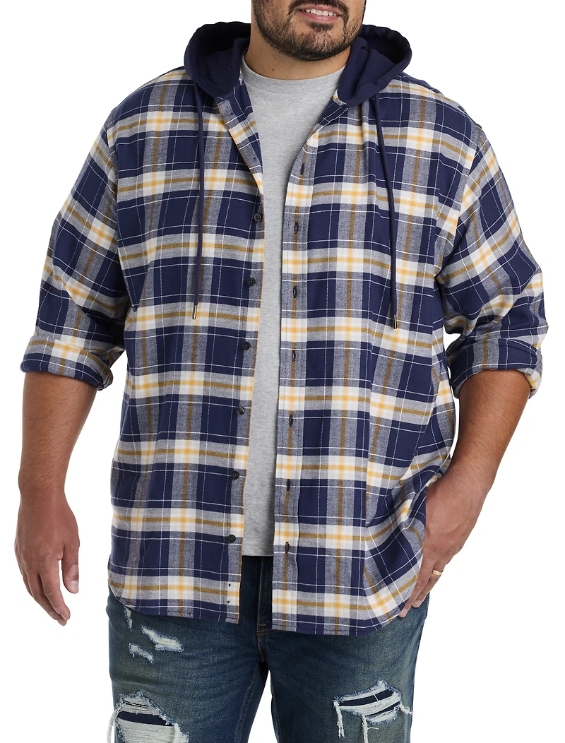 Hooded Flannel Shirt Jacket