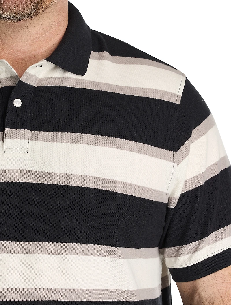 Tonal Striped Rugby Polo Shirt