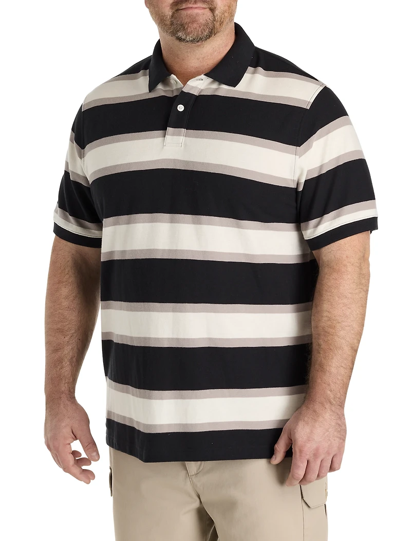 Tonal Striped Rugby Polo Shirt