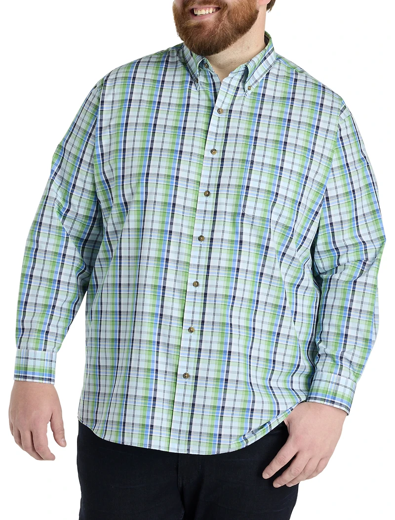 Easy-Care Large Plaid Sport Shirt
