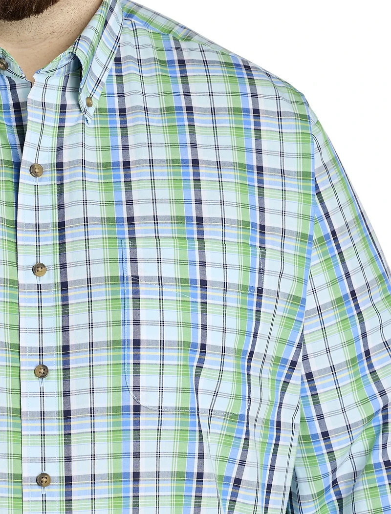 Easy-Care Large Plaid Sport Shirt