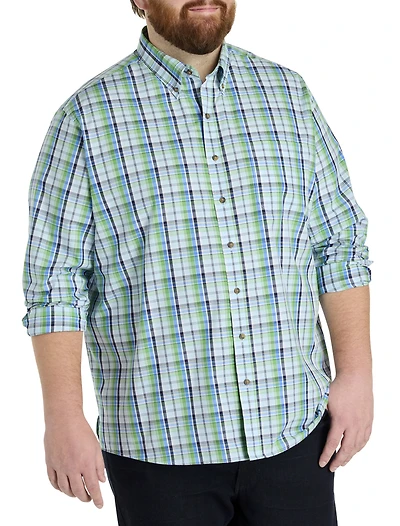 Easy-Care Large Plaid Sport Shirt