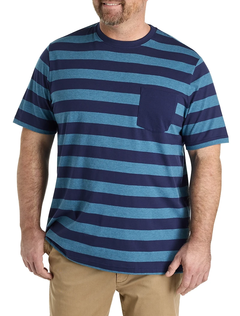 Moisture-Wicking Striped Pocket T-Shirt