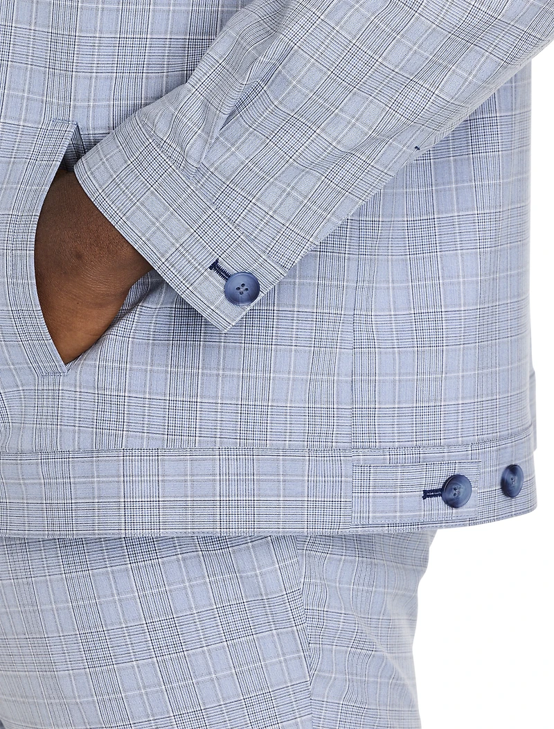 Machine Washable Plaid Shirt-Style Suit Jacket