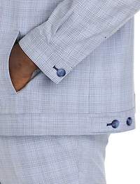 Machine Washable Plaid Shirt-Style Suit Jacket