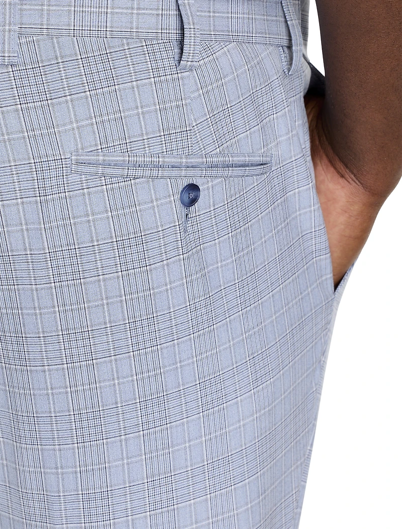Plaid Machine-Washable Suit Pants