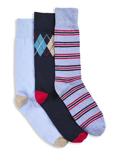 3-Pk Spring Classic Printed Socks