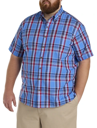 Easy-Care Large Plaid Sport Shirt