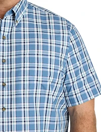 Easy-Care Tonal Medium Plaid Sport Shirt