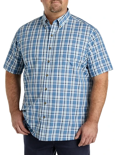 Easy-Care Tonal Medium Plaid Sport Shirt
